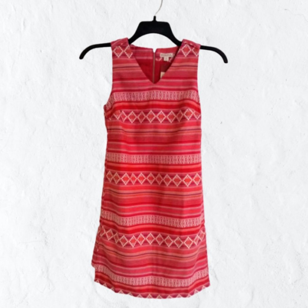 Merona Dress NWT Red Stripe Geometric Print